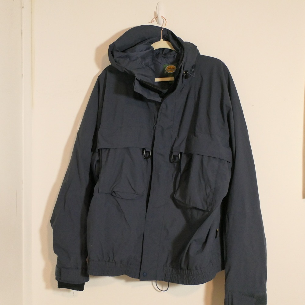 Cabelas Mens GORE‑TEX Extreme Wet Weather Jacket 2XLT Blue Waterproof Fishing